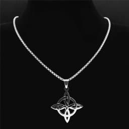 Stainless Steel Witchcraft Witch's Celtic Knot Geometry Necklace Men/Women Wicca Necklaces Witch Jewelry nudo de bruja N4273