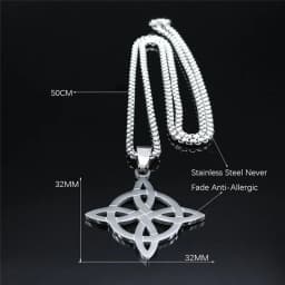 Stainless Steel Witchcraft Witch's Celtic Knot Geometry Necklace Men/Women Wicca Necklaces Witch Jewelry nudo de bruja N4273