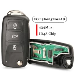 jingyuqin Remote Key 434MHz ID48 Chip 5K0837202AD/202Q For VW Golf Tiguan Polo Passat CC SEAT Skoda Mk6 Octavia Jetta Beetle