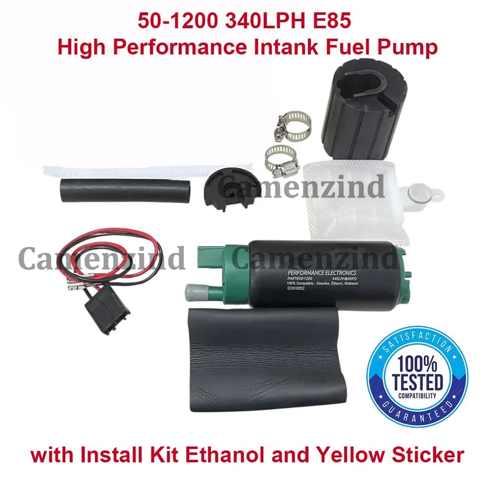 50-1200 340LPH E85 Methanol Ethanol High Performance Intank Fuel Pump +Install Kit Ethanol+ Yellow Sticker Fits for GSS342