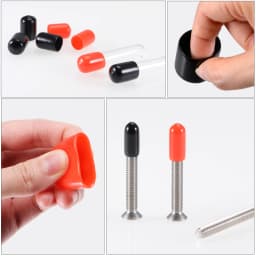 15/20/25pcs 10-28mm Rubber End Cap 20-30mm Height Vinyl Round End Caps Cover Screw Thread Protector Black/Red Rubber Bolt Covers