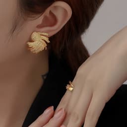 AENSOA Punk Irregular Metal Twist Big Geometric Earrings Unique Gold Color Drop Earrings Women New Fashion Jewelry Brincos 2023