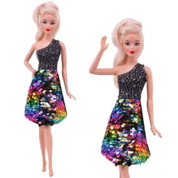 Flash Skirt Doll Dress For 30 CM Babi Doll Clothes Accesories BJD Blyth 1/6 Dollhouse Miniature Items Toys For Girls