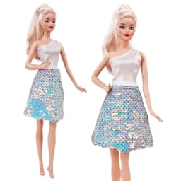 Flash Skirt Doll Dress For 30 CM Babi Doll Clothes Accesories BJD Blyth 1/6 Dollhouse Miniature Items Toys For Girls