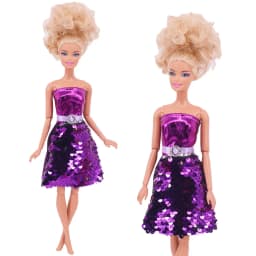 Flash Skirt Doll Dress For 30 CM Babi Doll Clothes Accesories BJD Blyth 1/6 Dollhouse Miniature Items Toys For Girls