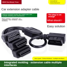 L Head 16 Pin OBD is one point two Splitter Cable Wire Extension Cords Male to Triple Female Connector with Switch For Multiple