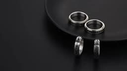 Anxiety Fidget Spinner Rings for Men Male Black Stainless Steel Spinning Rotate Ring for Women Anti Stress Accessories Jewelry