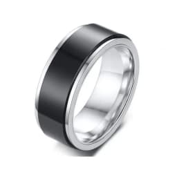Anxiety Fidget Spinner Rings for Men Male Black Stainless Steel Spinning Rotate Ring for Women Anti Stress Accessories Jewelry