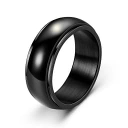 Anxiety Fidget Spinner Rings for Men Male Black Stainless Steel Spinning Rotate Ring for Women Anti Stress Accessories Jewelry