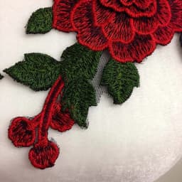 1 Pair Red Embroidery Rose Flower Sew On Patch Dress Hat Bag Jeans Applique Crafts Clothing Accessories 23*12CM