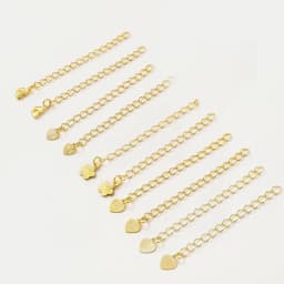 5pcs/lot 6cm 14K 18K Gold Plated Necklace Tail End Chain With Pendant extension Bracelet Chain For DIY Jewelry Craft Accessories