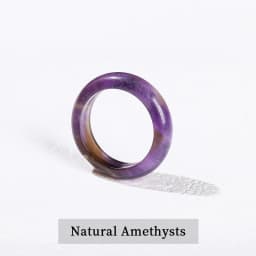 JD Natural Healing Crystal Band Rings Amethyst Agate Jasper Dainty Finger Solid Ring Women Men Fashion Minimalist Jewelry Gifts