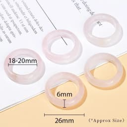 JD Natural Healing Crystal Band Rings Amethyst Agate Jasper Dainty Finger Solid Ring Women Men Fashion Minimalist Jewelry Gifts