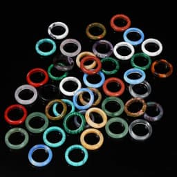JD Natural Healing Crystal Band Rings Amethyst Agate Jasper Dainty Finger Solid Ring Women Men Fashion Minimalist Jewelry Gifts