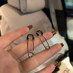 Korean Punk Rock Grunge Silver Color Metal Safety Pin Stud Earrings For Women Men 90s Aesthetic EMO Y2K Jewelry Accessories