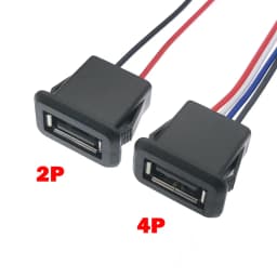 1/2/5pcs 2Pin 4Pin USB 2.0 Female Power Jack 2P 4P USB2.0 Charging Port Connector Data Interface with Cable USB Charger Socket
