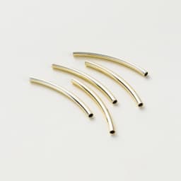 20Pcs 15-35mm 14K/18K Gold Color Plated Brass Long Curved Tube Beads Accessories for Bracelet Jewelry Making Supplies
