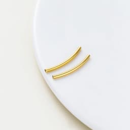 20Pcs 15-35mm 14K/18K Gold Color Plated Brass Long Curved Tube Beads Accessories for Bracelet Jewelry Making Supplies