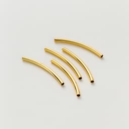 20Pcs 15-35mm 14K/18K Gold Color Plated Brass Long Curved Tube Beads Accessories for Bracelet Jewelry Making Supplies