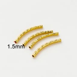 20Pcs 15-35mm 14K/18K Gold Color Plated Brass Long Curved Tube Beads Accessories for Bracelet Jewelry Making Supplies