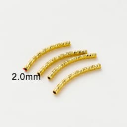 20Pcs 15-35mm 14K/18K Gold Color Plated Brass Long Curved Tube Beads Accessories for Bracelet Jewelry Making Supplies