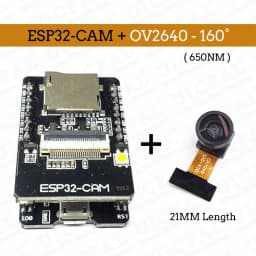 OV2640 ESP32-Cam Set with DVP 24pin Camera 66 120 160 Degree 850nm Night Vision 2MP 2.4 GHz 8MB PSRAM Wireless Bluetooth Module