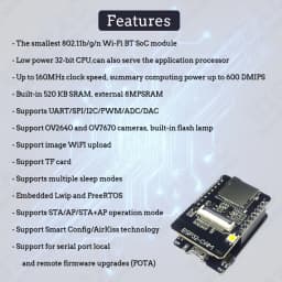 OV2640 ESP32-Cam Set with DVP 24pin Camera 66 120 160 Degree 850nm Night Vision 2MP 2.4 GHz 8MB PSRAM Wireless Bluetooth Module