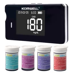 Medical Multi-Function Meter 4 in1 Cholesterol Uric Acid&Hemoglobin Blood Glucose Test strips kit for Diabetes Gout with Lancets