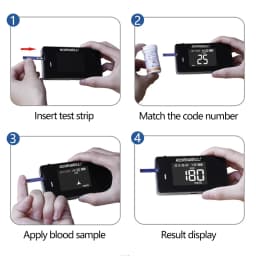 Medical Multi-Function Meter 4 in1 Cholesterol Uric Acid&Hemoglobin Blood Glucose Test strips kit for Diabetes Gout with Lancets