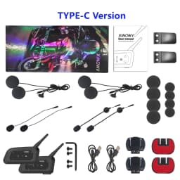 XINOWY V6 PRO Motorcycle Helmet Bluetooth Intercom Headset 800M Interphone Communicator for 6 Riders Music Player Waterproof