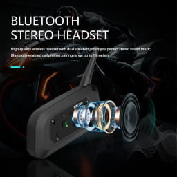 XINOWY V6 PRO Motorcycle Helmet Bluetooth Intercom Headset 800M Interphone Communicator for 6 Riders Music Player Waterproof