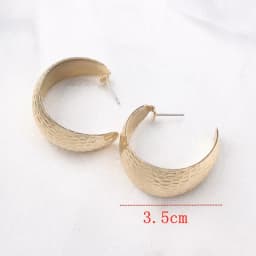 New Fashion Exaggerate Big C Shaped Gold Color Drop Earrings Brincos Simple Party Round Loop Earings for Women Jewelry Wholesale