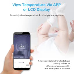 Haozee Tuya Smart WIFI Thermometer With External Temperature Probe USB Charge or Rechargable Battery