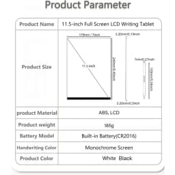 11.5-inch Full Screen Superfine Handwriting LCD Writing Tablet Electronic Drawing Board Kids Graffiti Painting Memo Learn Pads