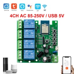 Tuya Smart Wifi Switch Module 12V 24V 220V RF 433 Remote Control Appliance Control Module 4CH Relay Work With Alexa Google Home