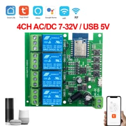 Tuya Smart Wifi Switch Module 12V 24V 220V RF 433 Remote Control Appliance Control Module 4CH Relay Work With Alexa Google Home