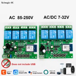 Tuya Smart Wifi Switch Module 12V 24V 220V RF 433 Remote Control Appliance Control Module 4CH Relay Work With Alexa Google Home