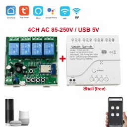 Tuya Smart Wifi Switch Module 12V 24V 220V RF 433 Remote Control Appliance Control Module 4CH Relay Work With Alexa Google Home