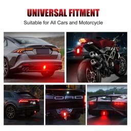F1 Style Led Brake Pilot Lights 12V 15led Rear Tail Lights Auto Flash Warning Reverse Stop Safety Signal Lamps For Car SUV Moto