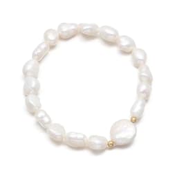 Natural Irregular Freshwater Rice Pearl White Purple Pink Bracelets Charm Elegant Party Jewelry Accessories Gift