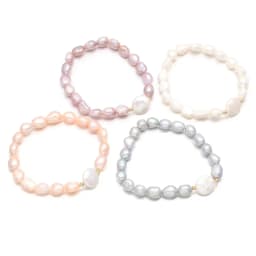 Natural Irregular Freshwater Rice Pearl White Purple Pink Bracelets Charm Elegant Party Jewelry Accessories Gift