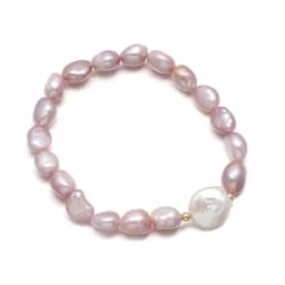 Natural Irregular Freshwater Rice Pearl White Purple Pink Bracelets Charm Elegant Party Jewelry Accessories Gift