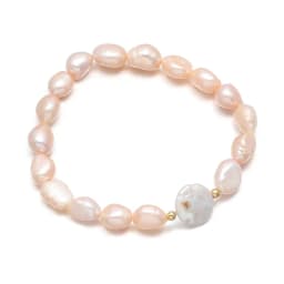 Natural Irregular Freshwater Rice Pearl White Purple Pink Bracelets Charm Elegant Party Jewelry Accessories Gift