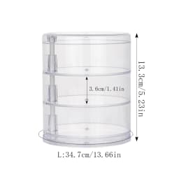 Rotating Jewelry Storage Box Makeup Storage Rack Bracelet Earring Round Plastic Organizer Boxes Holder Display Rack with Cover