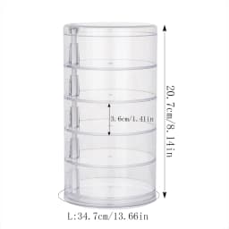 Rotating Jewelry Storage Box Makeup Storage Rack Bracelet Earring Round Plastic Organizer Boxes Holder Display Rack with Cover