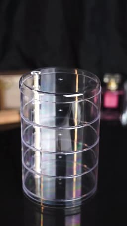 Rotating Jewelry Storage Box Makeup Storage Rack Bracelet Earring Round Plastic Organizer Boxes Holder Display Rack with Cover