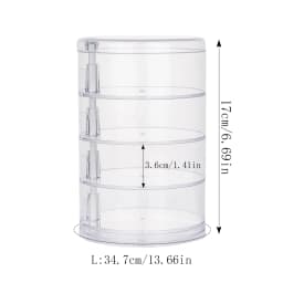 Rotating Jewelry Storage Box Makeup Storage Rack Bracelet Earring Round Plastic Organizer Boxes Holder Display Rack with Cover
