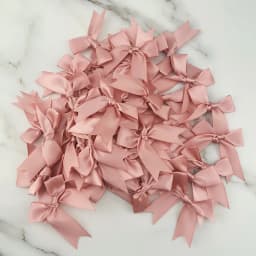 (50pcs) 1 inch Fresh Pink Ribbon Bows Polyester Satin Bow Flower DIY Craft Decoration