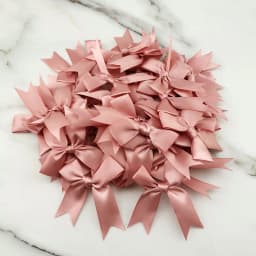 (50pcs) 1 inch Fresh Pink Ribbon Bows Polyester Satin Bow Flower DIY Craft Decoration