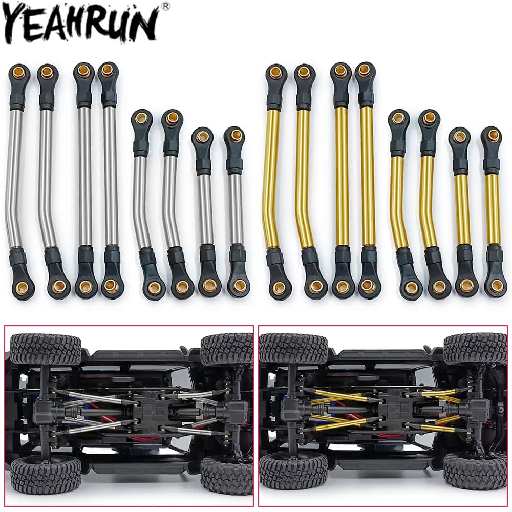 YEAHRUN 8PCS Metal High Clearance Links Set for TRX4M Bronco Defender 1/18 RC Crawler Car Chassis Linkage Parts